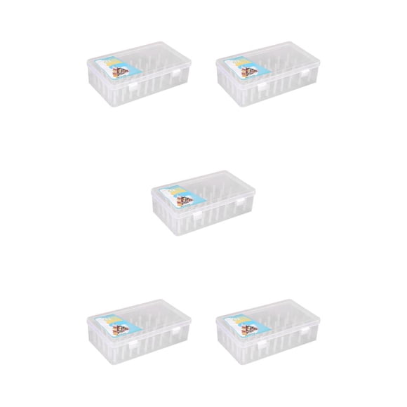 Caja de hilo de coser Injueey 42 Carretes Contenedor de almacenamiento Suministros Rosa Azul Transparente