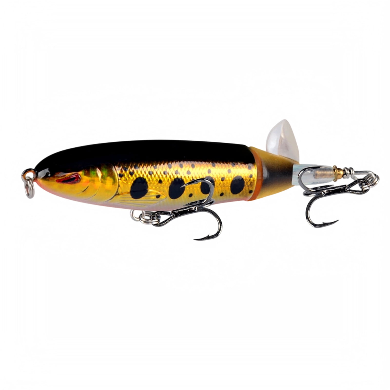 Izexuh Topwater Fishing Lure with Rotating Tail Propeller Floating Surface Pencil Bait Artificial Lure for Freshwater Bass and Snakehead