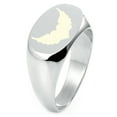 thumbnail image 1 of Sterling Silver Angel Wings Heart Engraved Oval Flat Top Polished Ring, 1 of 1