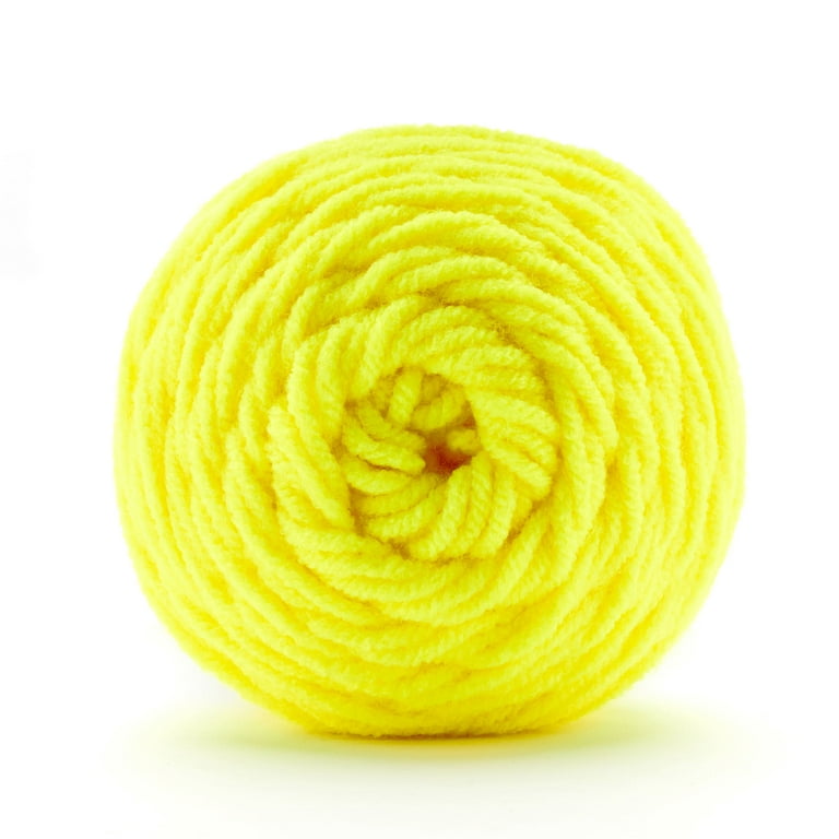 Soft Classic Solid Yarn by Loops & Threads - Solid Color Yarn for Knitting,  Crochet, Weaving, Arts & Crafts - Light Yellow, Bulk 12 Pack