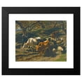 thumbnail image 2 of Rosa Bonheur 18x15 Black Modern Framed Museum Art Print Titled - A Shepherd with His Herd (1852), 2 of 5