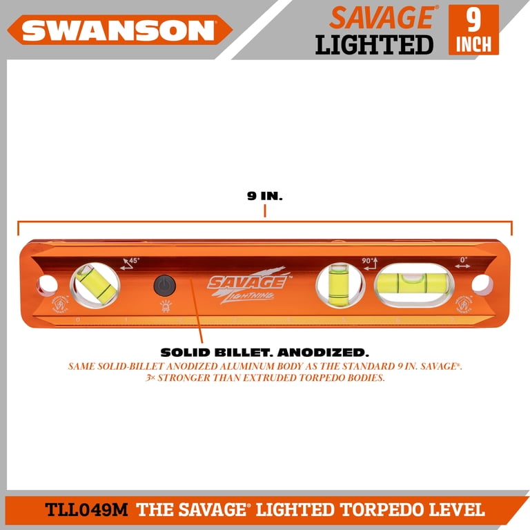 Swanson Savage 9" Lighted Magnetic Torpedo Level photo 7