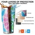 thumbnail image 7 of 30oz Pink Blue Tie Dye Spiral Tumblers Stainless Steel Tumbler with Lid and Straw,Vacuum Insulated Double Wall Travel Tumbler Cups Mug with Cleaning Brush for Coffee,Tea, 7 of 7