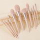 thumbnail image 2 of Juego de 11 Uds de brochas de maquillaje rosas, polvo vegano para pestañas y cejas, brocha para base de pelo sintético, herramientas de maquillaje para mujeres, 2 of 5