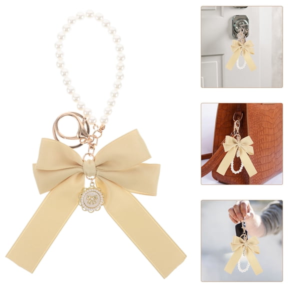 BESTYASH Sophisticated Purse Keychain Bow Shape Polyester 1Pcs Bag Attachment Charm