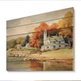 thumbnail image 2 of Designart "Charming Lakeside Village in Connecticut II" Connecticut Print on Natural Pine Wood, 2 of 5