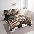 thumbnail image 2 of Manfei Rustic Country Deer 7pcs Queen Bedding,Wild Animal Bedding Comforter Set Queen,Red Blue White,Black Reversible, 2 of 7