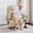 Cream White, variant on MCombo Electric Power Lift Recliner Chair with Vibration and Heat for Elderly, Faux Leather, Dark Brown