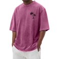 thumbnail image 2 of Oversized Tshirts for Men Summer Short Sleeve Crewneck Drop Shoulder Vintage Washed Distressed T-Shirts Beach Shirt, 2 of 5