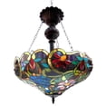 thumbnail image 3 of LESLIE Tiffany-style Victorian 2 Light Inverted Ceiling Pendent 18" Shade, 3 of 3