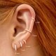 thumbnail image 2 of 100% Plata de Ley 925 auténtica minimalista bohemio hebilla de oreja redonda para mujer Punk Unisex Rock aro pendiente accesorios de joyería, 2 of 2
