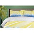 thumbnail image 4 of Landscape Duvet Cover Sets, Vector Illustration of Sun over the Wavy Sea Summer Theme Print, Bedding Set with 2 Duvet Covers & 4 Pillowcases, 2 Pack King Size, Yellow and Blue, by Ambesonne, 4 of 7