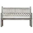 thumbnail image 3 of Farmhouse Style Reclaimed Wood Bench | Distressed White Bench | White Washed Wooden Chair | Solid Wood Seating | 63" Long Rustic Bench, 3 of 8