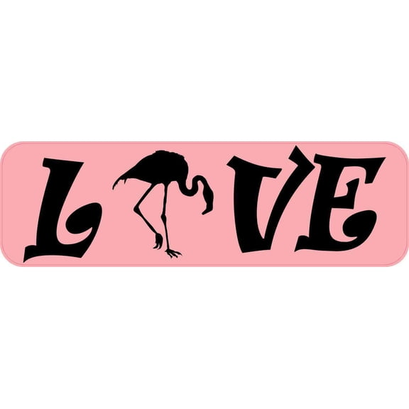 10in x 3in Love Flamingo Magnet