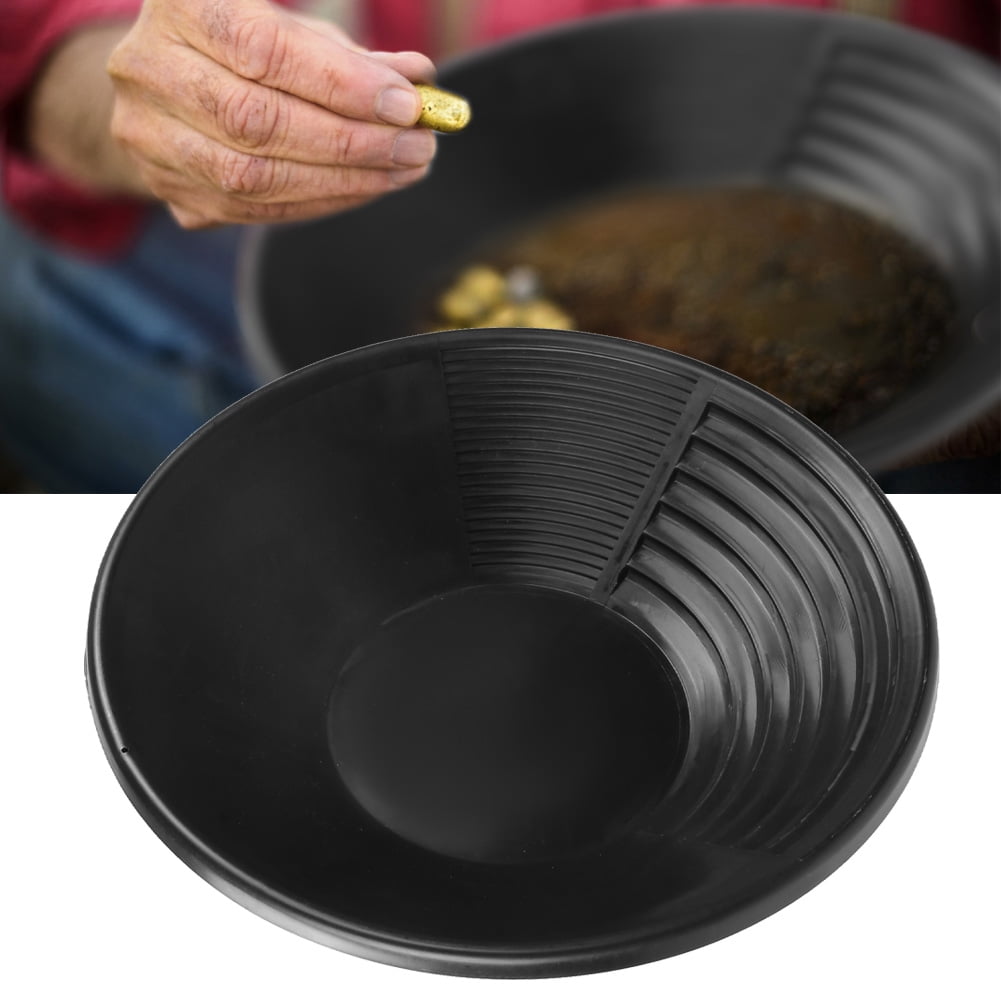 Domqga Multifuction Black Plastic Gold Mining Pan Rushing Sifting