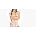 thumbnail image 2 of Danielle Bernstein Womens Floral Puff Sleeves Slip Dress White 6, 2 of 3