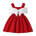 thumbnail image 3 of WERYOUNG Toddler Girls Dresses Sleeveless Crewneck Patchwork Bowknot Dress Holiday Dance Party Dresses Trendy 9-12 Months, 3 of 5