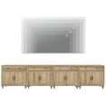 thumbnail image 4 of Oak Farmhouse TV Stand for 85 inch TV with 8 Doors and 4 Drawers, 4 of 6