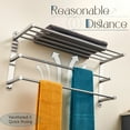 thumbnail image 6 of KOKOSIRI 3 Tier Bath Towel Bar 24 Inch Wall Mounting Rack with Towel Bars Towel Shelf with Single Towel Bar Bathroom Ladder, Brushed Steel, B5003BR-L24, 6 of 7