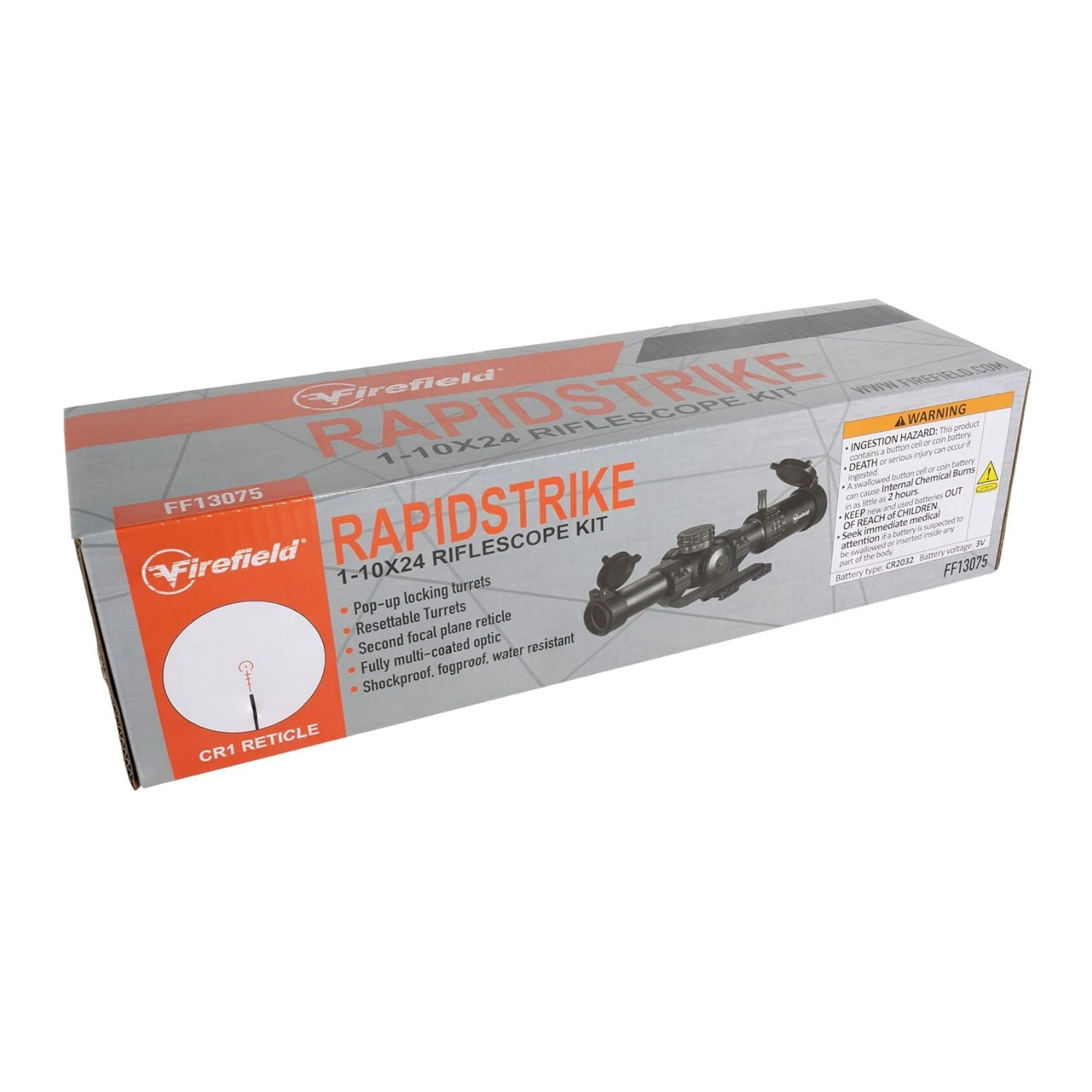 Firefield RapidStrike 1-10x24 Shockproof, Fogproof, and Water-Resistant Riflescope Kit with BDC Reticle, Locking Turrets, and Multi-Coated Optics (Black)