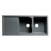 ALFI brand AB4620DI-T Titanium 46 Double Bowl Granite Composite Kitchen Sink with Drainboard