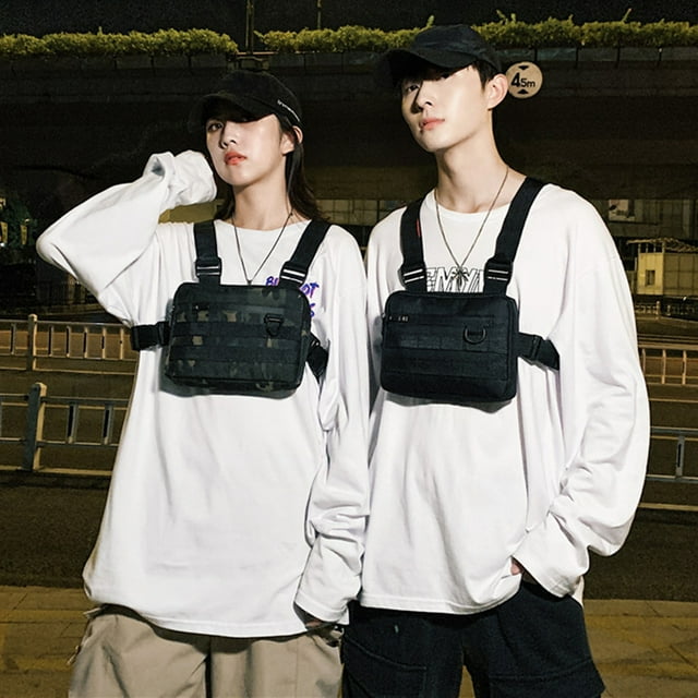 Flmtop Adjustable Shoulder Pouch Chest Rig Bag Vest Sack Backpack Holder for Men Women