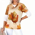 thumbnail image 5 of Feancey Nursing Shirts for Women Funny Turkey Print Scrub Tops Thanksgiving Short Sleeve V Neck Working T-Shirt Holiday Nurse Casual Loose Scrubs with Pockets Multicolor XL, 5 of 7