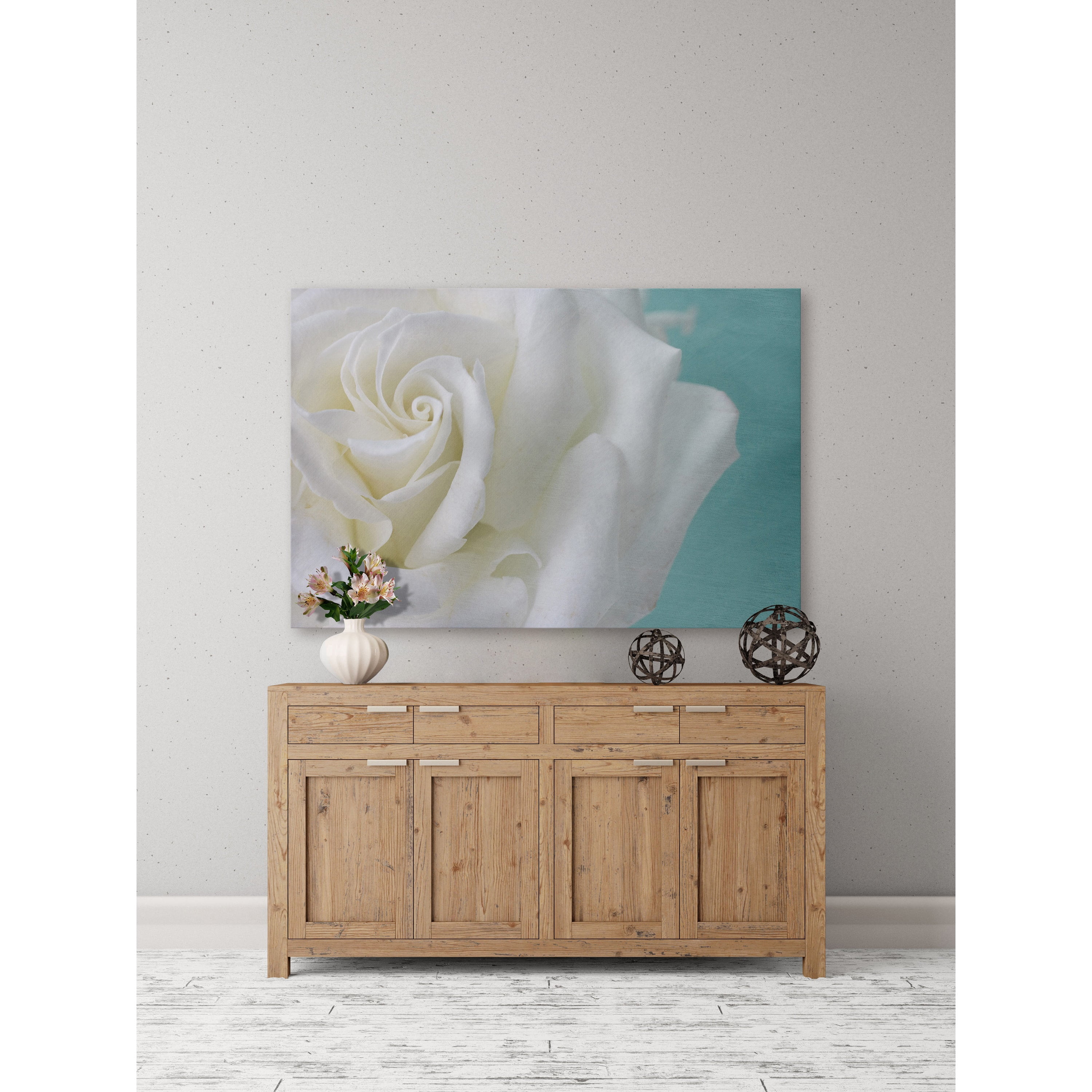 "Purity of the White Rose" Painting Print on Wrapped Canvas