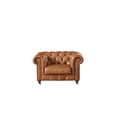 thumbnail image 3 of Crafters and Weavers Craftsman Mission Leather Arm Chair in Light Chestnut, 3 of 5