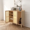 thumbnail image 2 of Homylin Armoire de Rangement Buffet Buffet en Rotin avec Étagère Réglable et Panneau Latéral Ouvert, 2 of 7