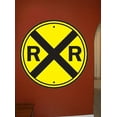 thumbnail image 2 of Wallhogs Railroad Crossing Sign Wall Decal, 2 of 2
