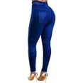thumbnail image 3 of DYMADE Women's Summer Thin Jegging Mid Waist Elastic Waist Skinny Faux Denim Leggings, 3 of 3