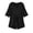 Black, variant on Zynoxe Womens 2 Piece Outfits Fashion V Neck Short Sleeve Top Elastic Waist Shorts Set Lightweight Breathable Summer Sets Versatile Casual Loose Solid Color Casual Loungewear with Pockets S