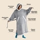 thumbnail image 2 of Manta portátil con capucha Bedsure para mujer, larga, color gris sherpa, 2 of 6