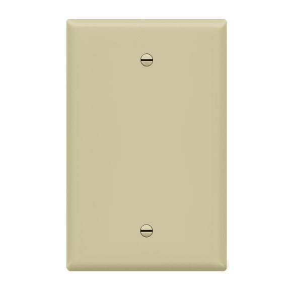 ENERLITES Blank Device Wall Plate, Gloss Finish, Mid-Size 1-Gang, Polycarbonate Thermoplastic, UL Listed, 8801M-I, Ivory