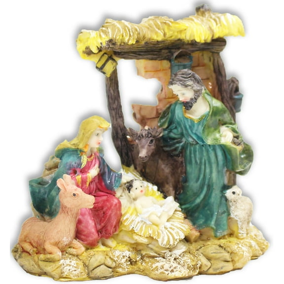ToolUSA Christmas Nativity Scene | Classic Polymer Clay Depiction | Detailed & Lightweight | 5-1/2" Tall | Cherished Reminder of the Season's True Meaning