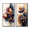 thumbnail image 2 of Designart "Scarlet Crocus Blossoms I" Crocus Framed Wall Art Set Of 2 - Red Floral Gallery Wall Frame Set For Home Decor, 2 of 6