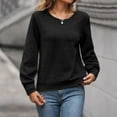 thumbnail image 3 of ClodeEU Women's Long Sleeve Crewneck Sweater T Shirts,Casual Lightweight Pullover Sweater,Trendy Fall Tops Black,Womens Plus S, 3 of 5