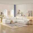 thumbnail image 2 of EUROCO 116" Oversized Modular Sectional Sofa, Convertible Sponge Sectional Sofa Couch, 5PCS High Density Sponges Cloud Couches Sofa for Living Room,Beige, 2 of 9