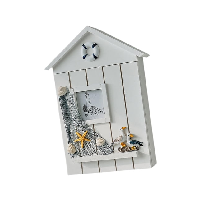 veasfak Mediterranean Style Key Cabinet Versatile for Living Rooms Apartment Doorway Seagull pattern