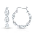 thumbnail image 4 of Rosec Jewels Certified Moissanite Hoop Earrings for Women - Twisted Hoop Earrings with Snap Back - D-VS1 Quality - Ready to Gift, 10K White Gold, 4 of 7