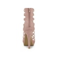 thumbnail image 2 of BLISSFUL STEP Edition Women's Open Toe Platform Stiletto Heel Cage Heeled Sandals Dust Pink 9, 2 of 7