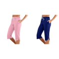 thumbnail image 1 of (2-Pack) Rinsvye Women'S Slim Fit Capris Pure Color Mid-Length Trousers Stretchy Work Pants Comfortable -Pants Casual Wear, 1 of 5