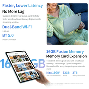 TECLAST 10.1 inch Android 16 Tablet, Octa-core CPU, 16GB+32GB+2TB, 6000mAh, 1280×800 IPS, WiFi 6, Widevine L1, Bluetooth 5.0, Face Unlock, Android Tablet for Kids Adults
