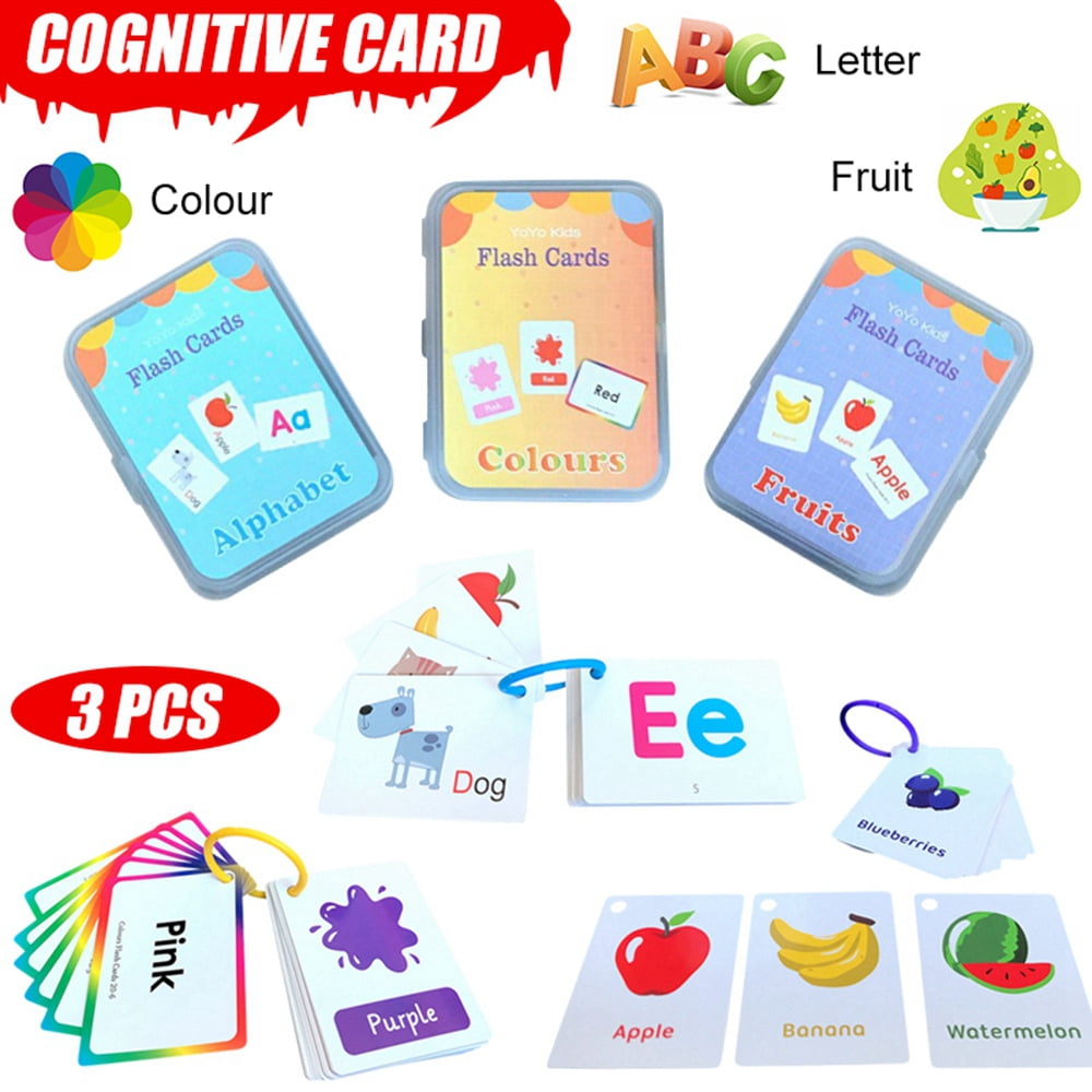 Flash Cards For Kids Toddlers Alphabet Numbers Colors First Words Shape Counting 