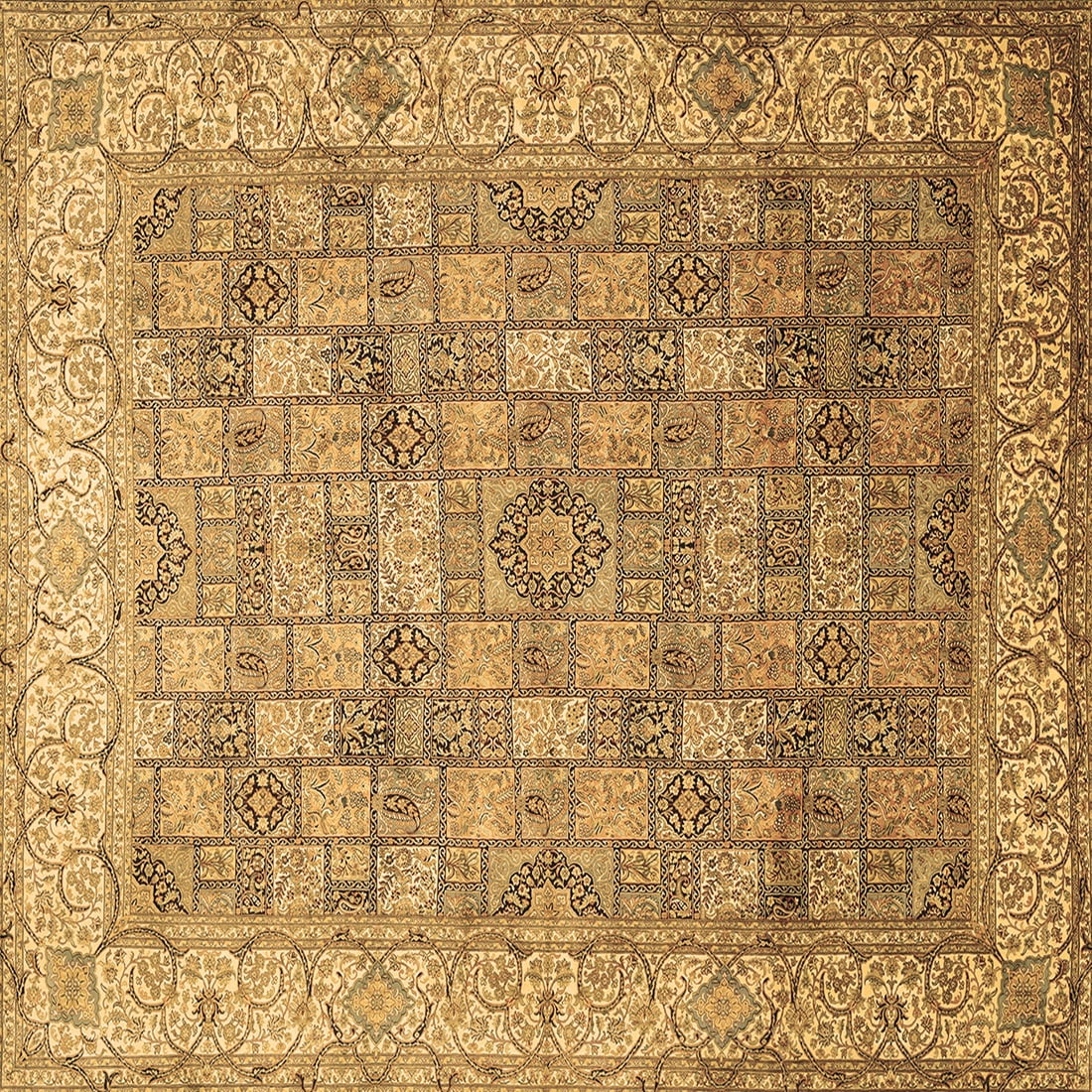 Rebrwon Traditional Rug Ahgly Company Indoor Square Persian Brown Traditional Area Rugs, 7 ...