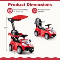 thumbnail image 3 of Gymax 3-in-1 Sliding Walker w/ Adjustable Canopy Horn Music & Light for Boys & Girls Red, 3 of 10