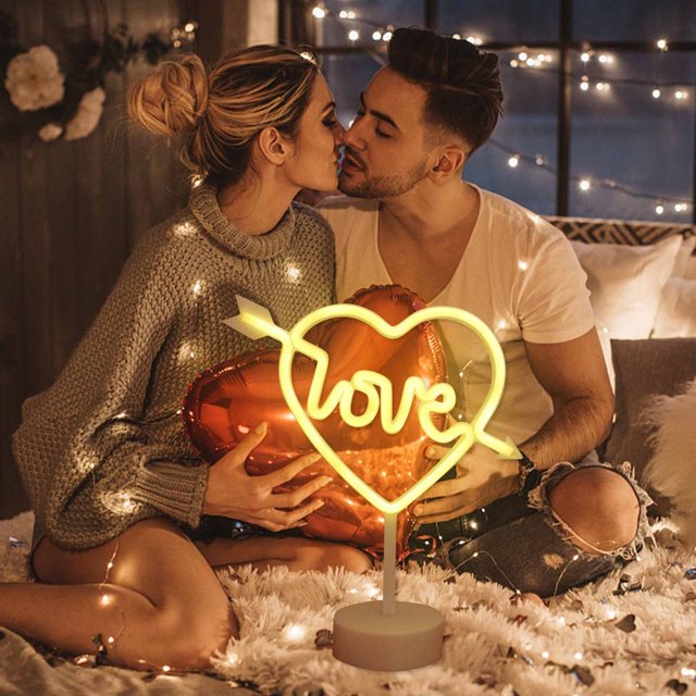 Vaidha LED Night Light Bedroom Heart Home Decor Battery Wall Lamp