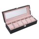 thumbnail image 2 of Caja de reloj de cuero PU con 6 ranuras, vitrina organizadora, almacenamiento de joyas (negro), 2 of 8