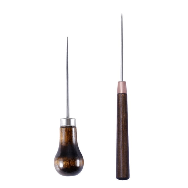 BESTYASH 6Pcs Gourd Shaped Sewing Awl Leathercraft Tools And Supplies Metal Wood For Home Use And Store Use